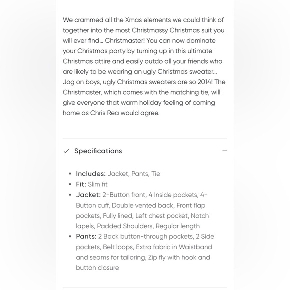 OppoSuits Christmaster 3 piece Suit Blazer, Pants and Tie NWOT - Picture 8 of 17